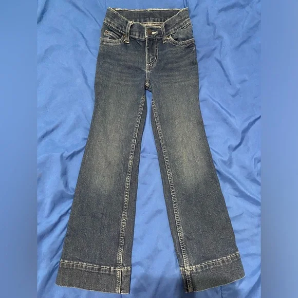 Wrangler Blue Boot Cut Girls 6 Slim Cowgirl Rodeo Jeans - Picture 2 of 2